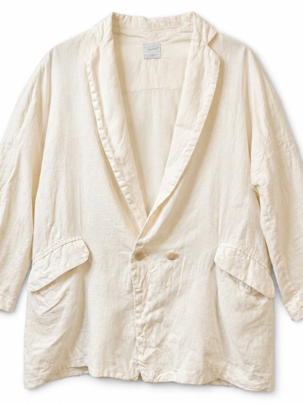 Coast Ivory Cotton Linen Relaxed Blazer Jacket Made in USA Size XS